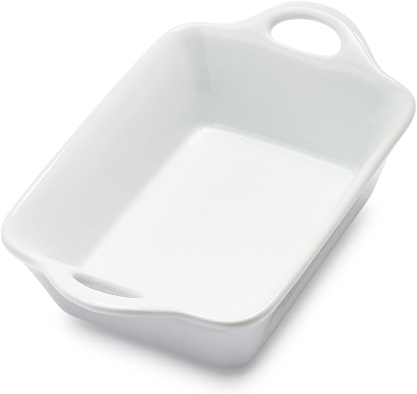 image:imageSur La Table 6 Qt Porcelain Baking Dish Rectangular Casserole Baker for Pasta Roasted Veggies ampamp Desserts Classic White Glaze Oven to Table Nesting Bakeware DishwasherWhite