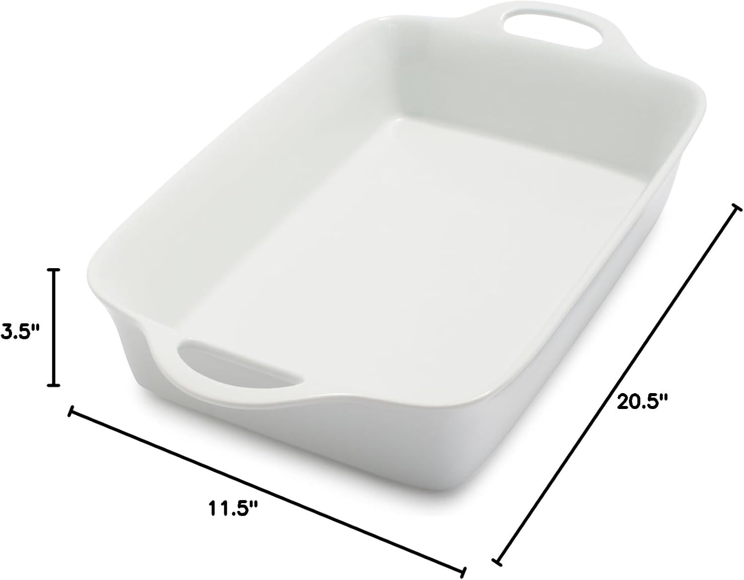 image:imageSur La Table 6 Qt Porcelain Baking Dish Rectangular Casserole Baker for Pasta Roasted Veggies ampamp Desserts Classic White Glaze Oven to Table Nesting Bakeware DishwasherWhite