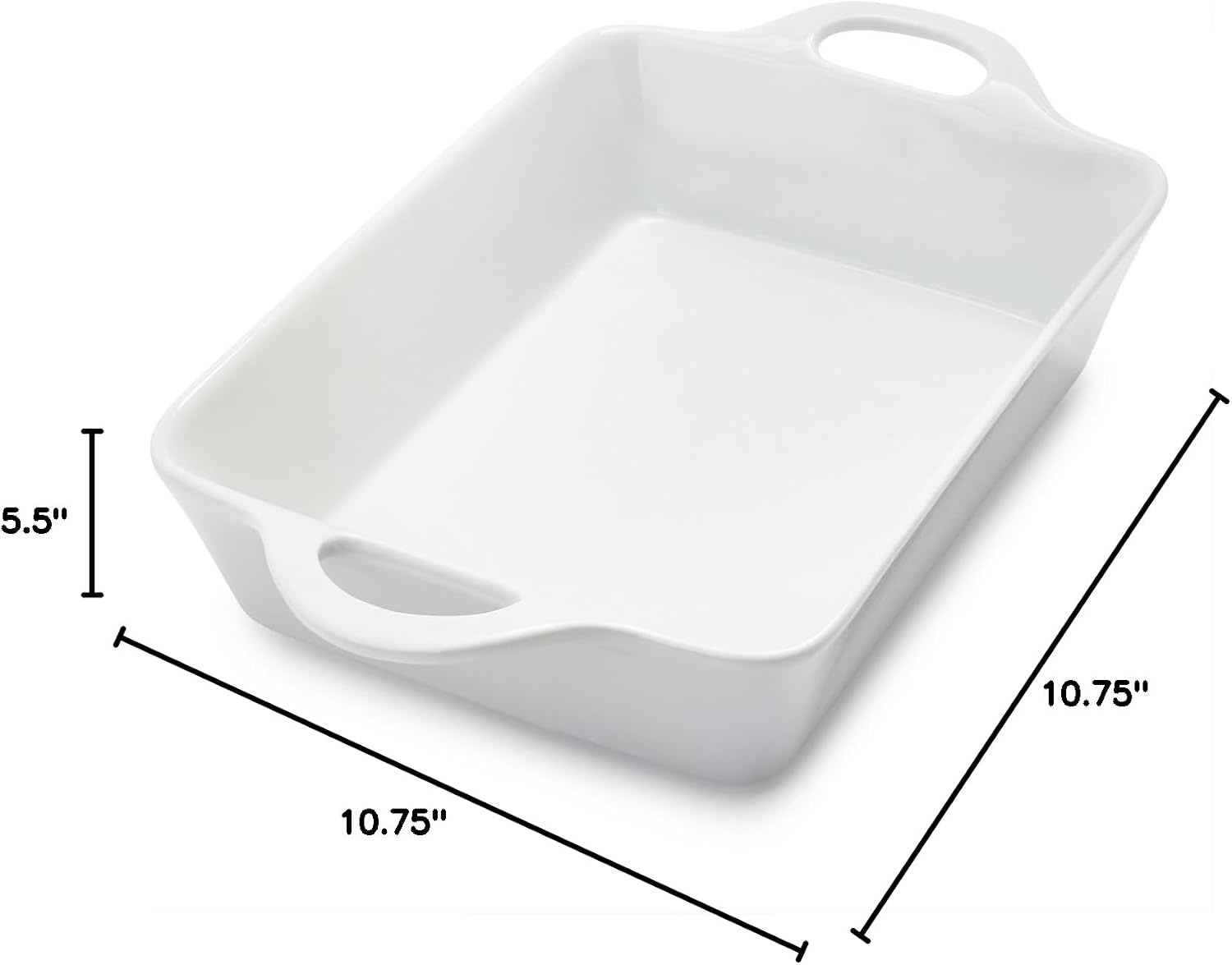 image:imageSur La Table 6 Qt Porcelain Baking Dish Rectangular Casserole Baker for Pasta Roasted Veggies ampamp Desserts Classic White Glaze Oven to Table Nesting Bakeware DishwasherWhite