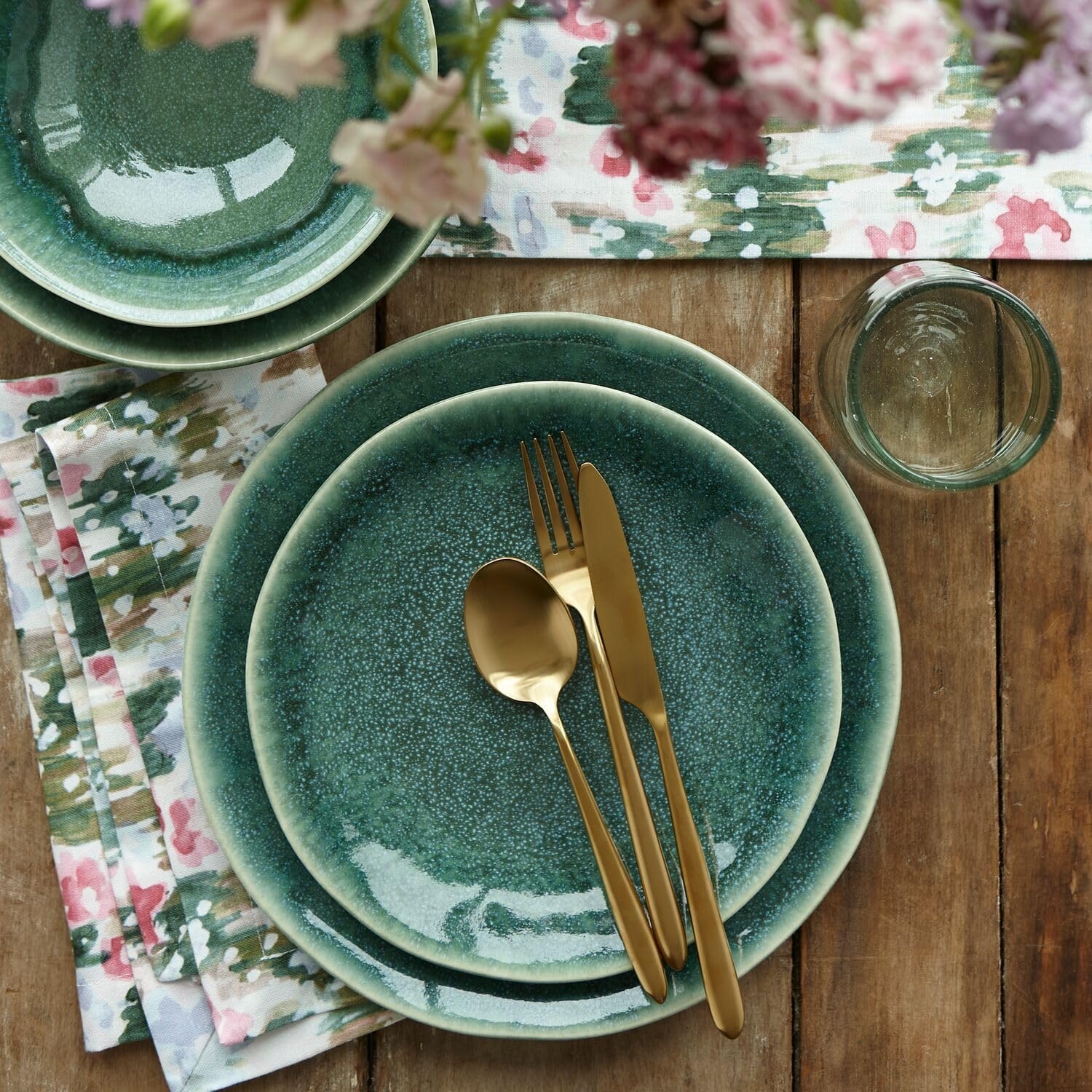 image:imageSur La Table Cloud Emerald 12Piece Dinnerware Set Emerald Green