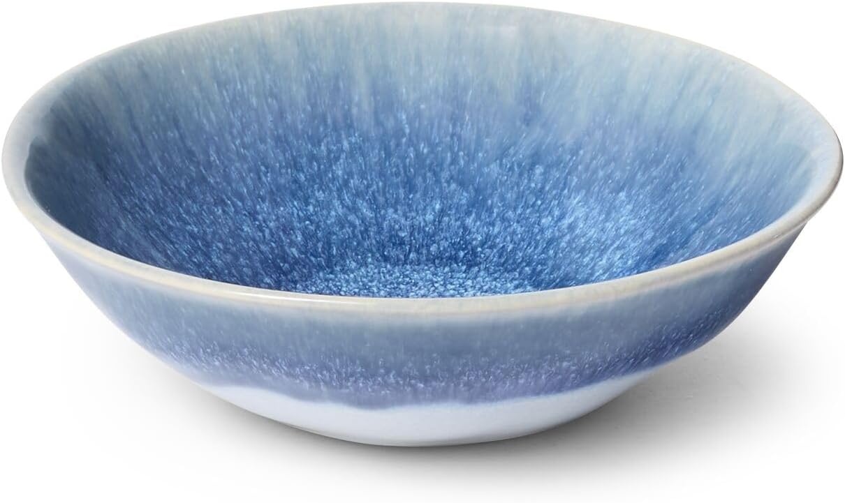 image:imageSur La Table Cloud Stoneware Dinnerware Set 12Piece Handcrafted Ceramic Collection Made in Portugal with Reactive Glaze Organic Design Dishwasher ampamp Microwave Blue