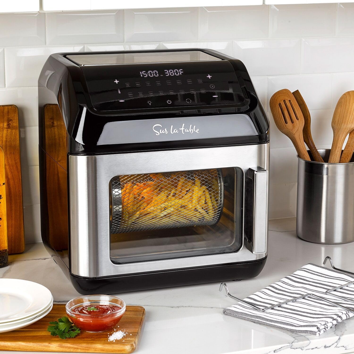 image:imageSur La Table Left Hinge MultiFunction Air Fryer 13 qt Black