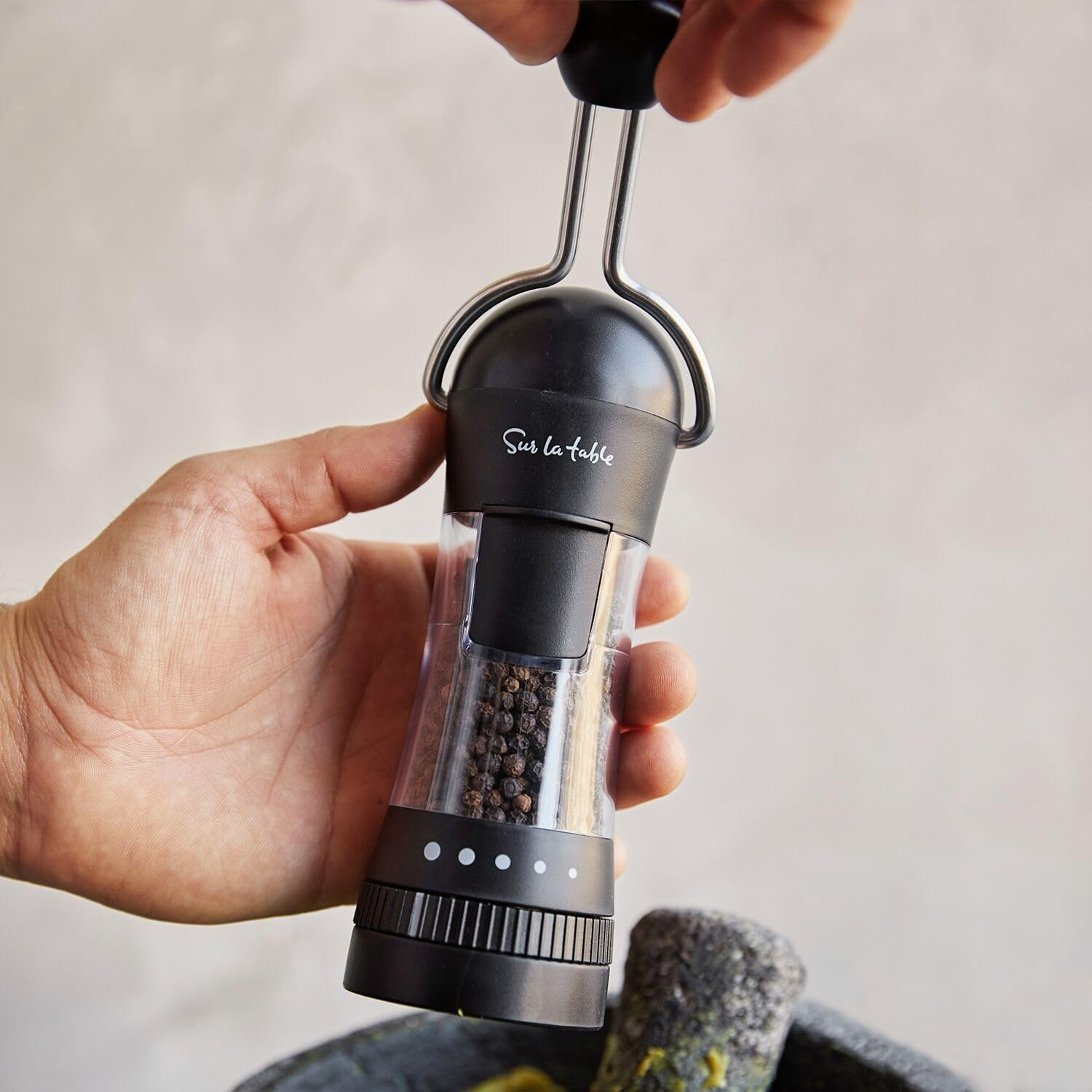 image:imageSur La Table Spice Ratchet Mill Grinder with 5 Coarse settings BlackWhite