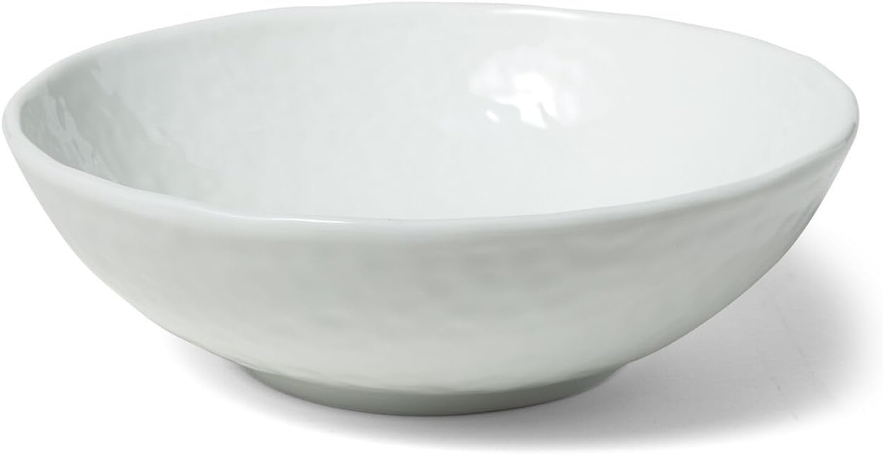 image:imageSur La Table White Porcelain Dinnerware Set 16Piece Service for 4 with Hammered Texture Includes Dinner Plates Salad Plates Cereal Bowls ampamp Mugs Microwave Oven ampamp Dishwasher