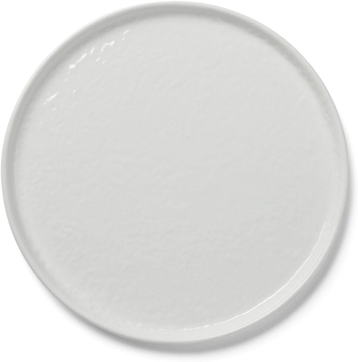 image:imageSur La Table White Porcelain Dinnerware Set 16Piece Service for 4 with Hammered Texture Includes Dinner Plates Salad Plates Cereal Bowls ampamp Mugs Microwave Oven ampamp Dishwasher