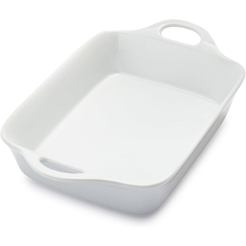 image:imageSur La Table 6 Qt Porcelain Baking Dish Rectangular Casserole Baker for Pasta Roasted Veggies ampamp Desserts Classic White Glaze Oven to Table Nesting Bakeware DishwasherWhite