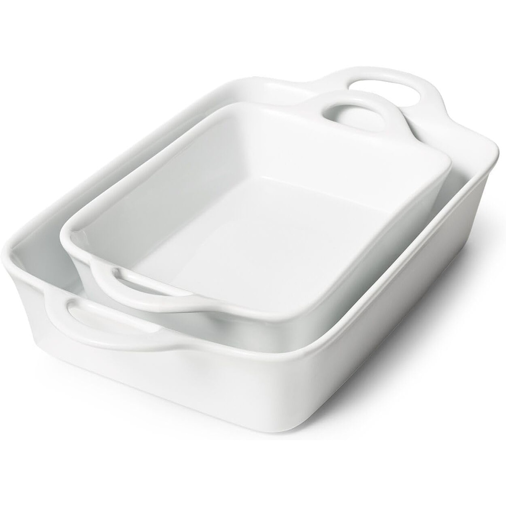 image:imageSur La Table Porcelain 2Piece Rectangular Baker Set White