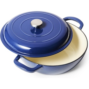 Sur La Table Enameled Cast Iron Deep Braiser, 5 qt, Blue